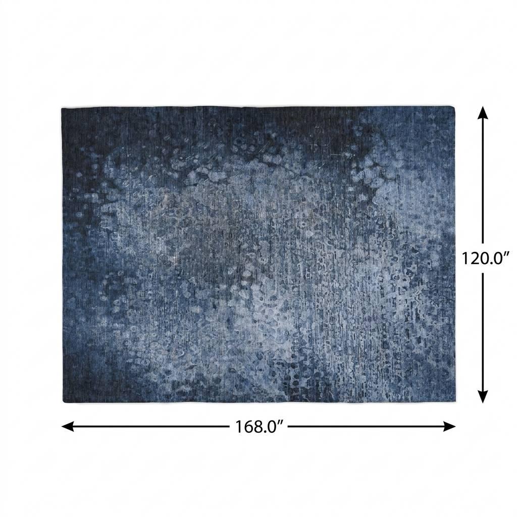 10' X 14' Blue And Ivory Abstract Shag Washable Area Rug With UV Protection - HomeRoots - Flyclothing LLC