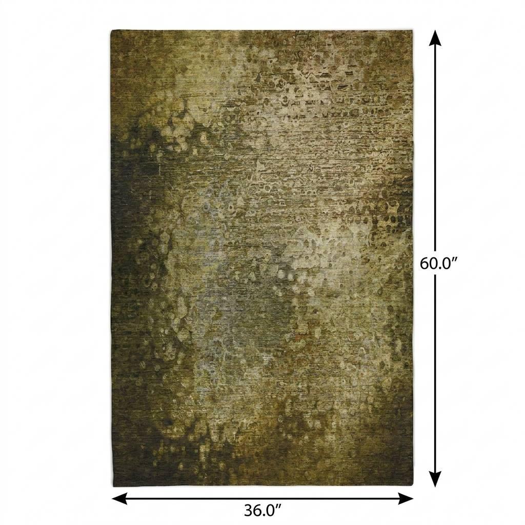 3' X 5' Brown And Ivory Abstract Shag Washable Area Rug With UV Protection - HomeRoots - Flyclothing LLC