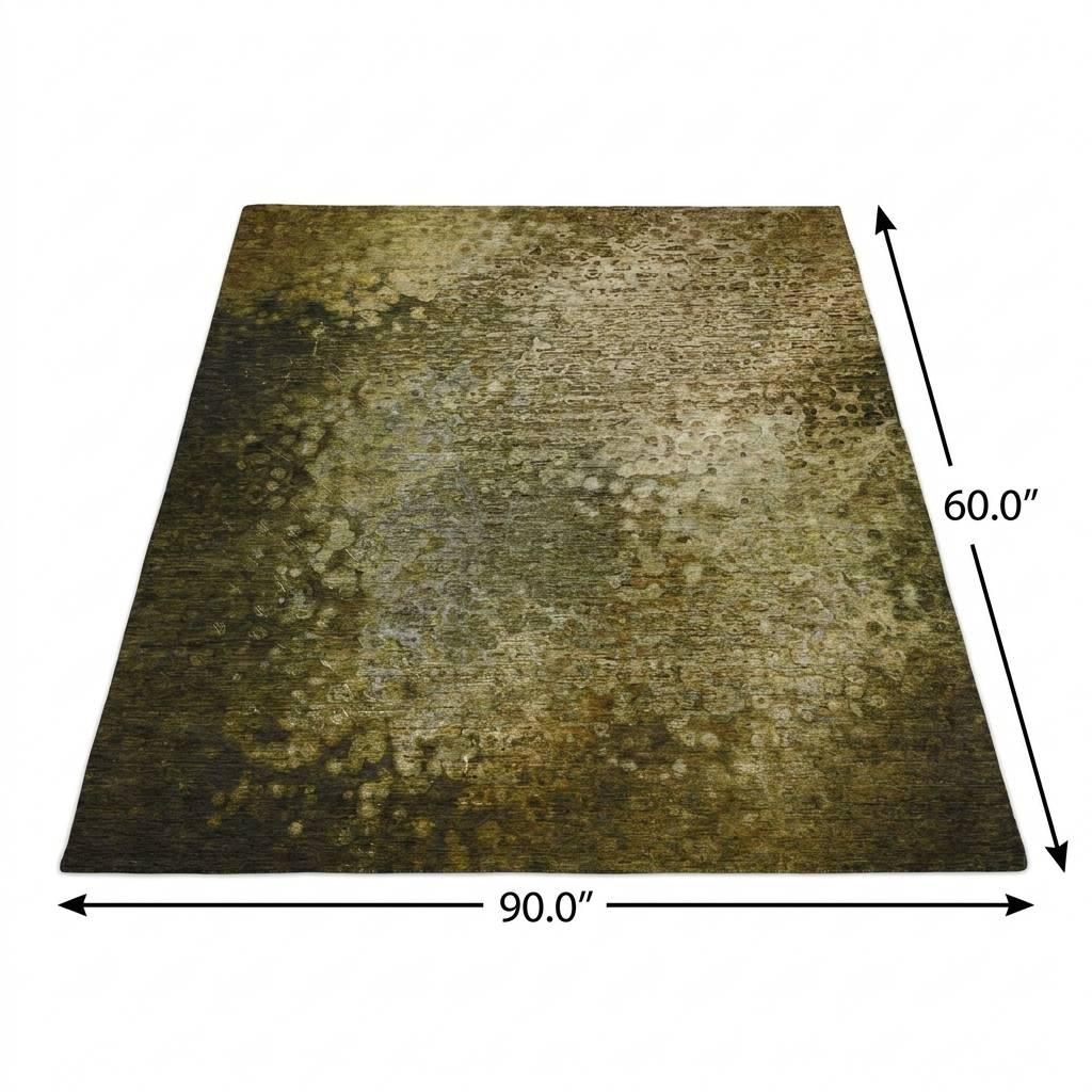 5' X 8' Brown And Ivory Abstract Shag Washable Area Rug With UV Protection - HomeRoots - Flyclothing LLC