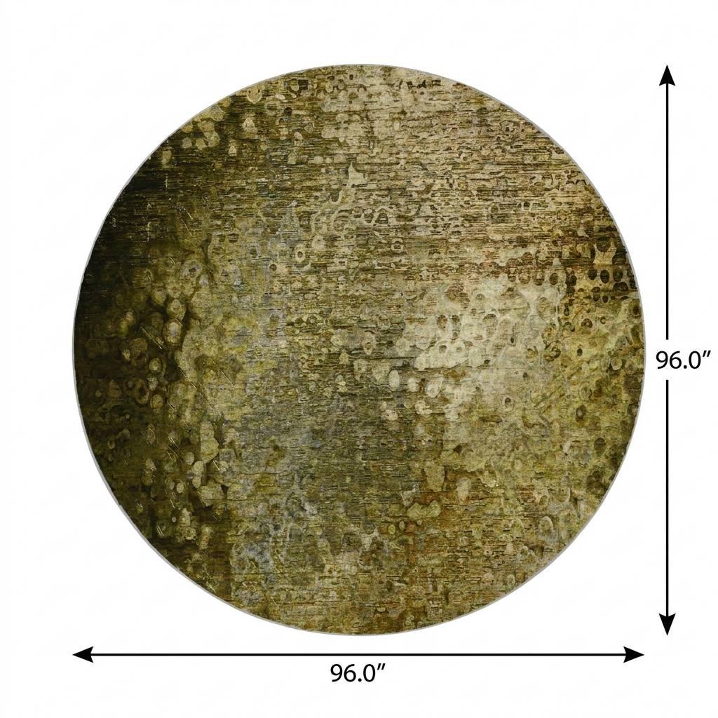 8' Brown And Ivory Abstract Shag Washable Round Rug With UV Protection - HomeRoots - Flyclothing LLC