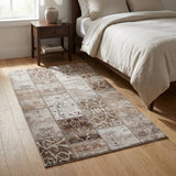 3' X 5' Beige And Brown Floral Shag Washable Area Rug With UV Protection - HomeRoots - Flyclothing LLC