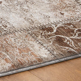 3' X 5' Beige And Brown Floral Shag Washable Area Rug With UV Protection - HomeRoots - Flyclothing LLC