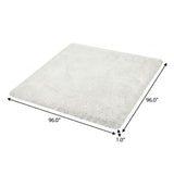 8' Beige And Brown Floral Shag Washable Round Rug With UV Protection - HomeRoots - Flyclothing LLC