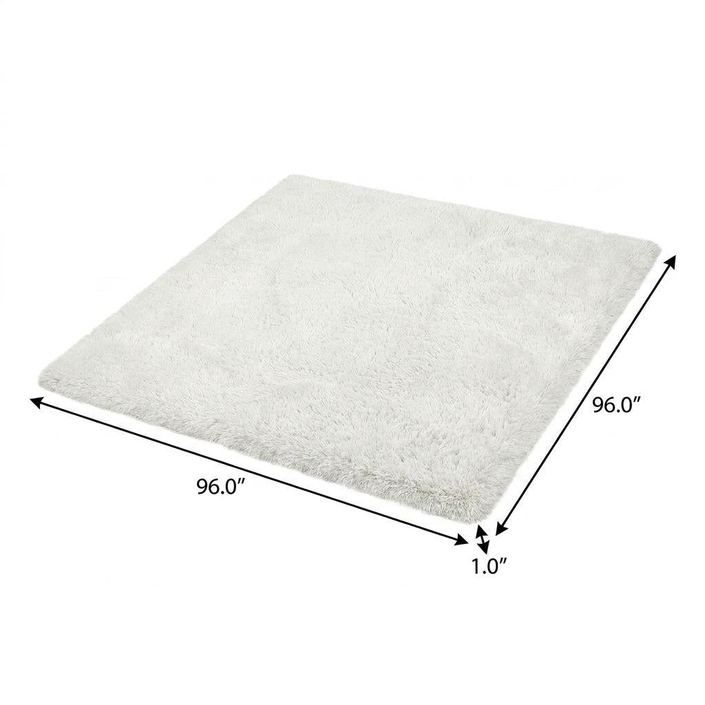8' Beige And Brown Floral Shag Washable Round Rug With UV Protection - HomeRoots - Flyclothing LLC