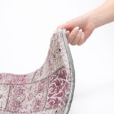 8' X 10' Burgundy And Eggplant Floral Shag Washable Area Rug With UV Protection - HomeRoots - Flyclothing LLC