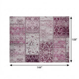 9' X 12' Burgundy And Eggplant Floral Shag Washable Area Rug With UV Protection - HomeRoots - Flyclothing LLC