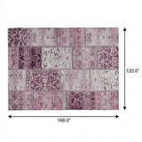 10' X 14' Burgundy And Eggplant Floral Shag Washable Area Rug With UV Protection - HomeRoots - Flyclothing LLC