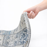 5' X 8' Denim Blue And Blue Floral Shag Washable Area Rug With UV Protection - HomeRoots - Flyclothing LLC