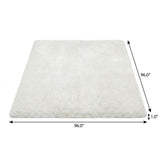 8' Gray And Silver Floral Shag Washable Round Rug With UV Protection - HomeRoots - Flyclothing LLC