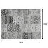 10' X 14' Gray And Silver Floral Shag Washable Area Rug With UV Protection - HomeRoots - Flyclothing LLC
