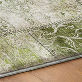 3' X 5' Green And Gray Floral Shag Washable Area Rug With UV Protection - HomeRoots - Flyclothing LLC