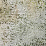 8' Green And Gray Floral Shag Washable Round Rug With UV Protection - HomeRoots - Flyclothing LLC
