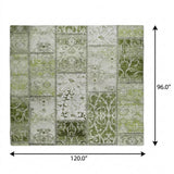 8' X 10' Green And Gray Floral Shag Washable Area Rug With UV Protection - HomeRoots - Flyclothing LLC