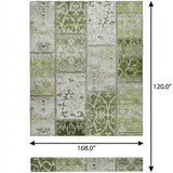 10' X 14' Green And Gray Floral Shag Washable Area Rug With UV Protection - HomeRoots - Flyclothing LLC