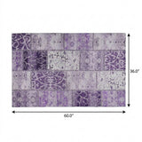 3' X 5' Purple And Lilac Floral Shag Washable Area Rug With UV Protection - HomeRoots - Flyclothing LLC