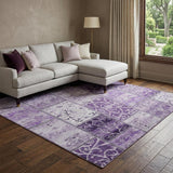 8' X 10' Purple And Lilac Floral Shag Washable Area Rug With UV Protection - HomeRoots - Flyclothing LLC