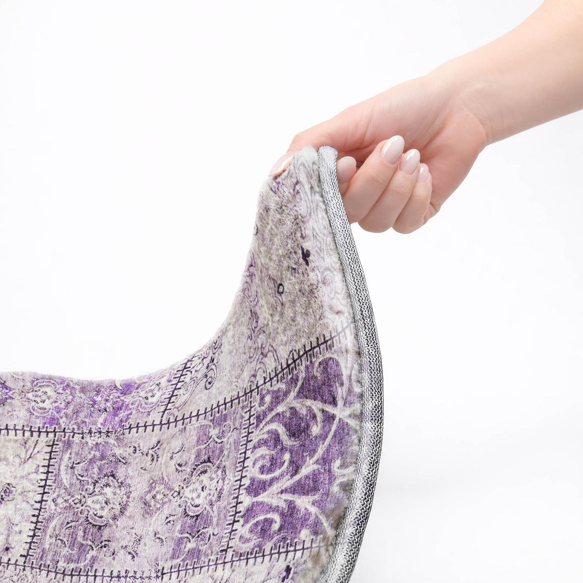 8' X 10' Purple And Lilac Floral Shag Washable Area Rug With UV Protection - HomeRoots - Flyclothing LLC