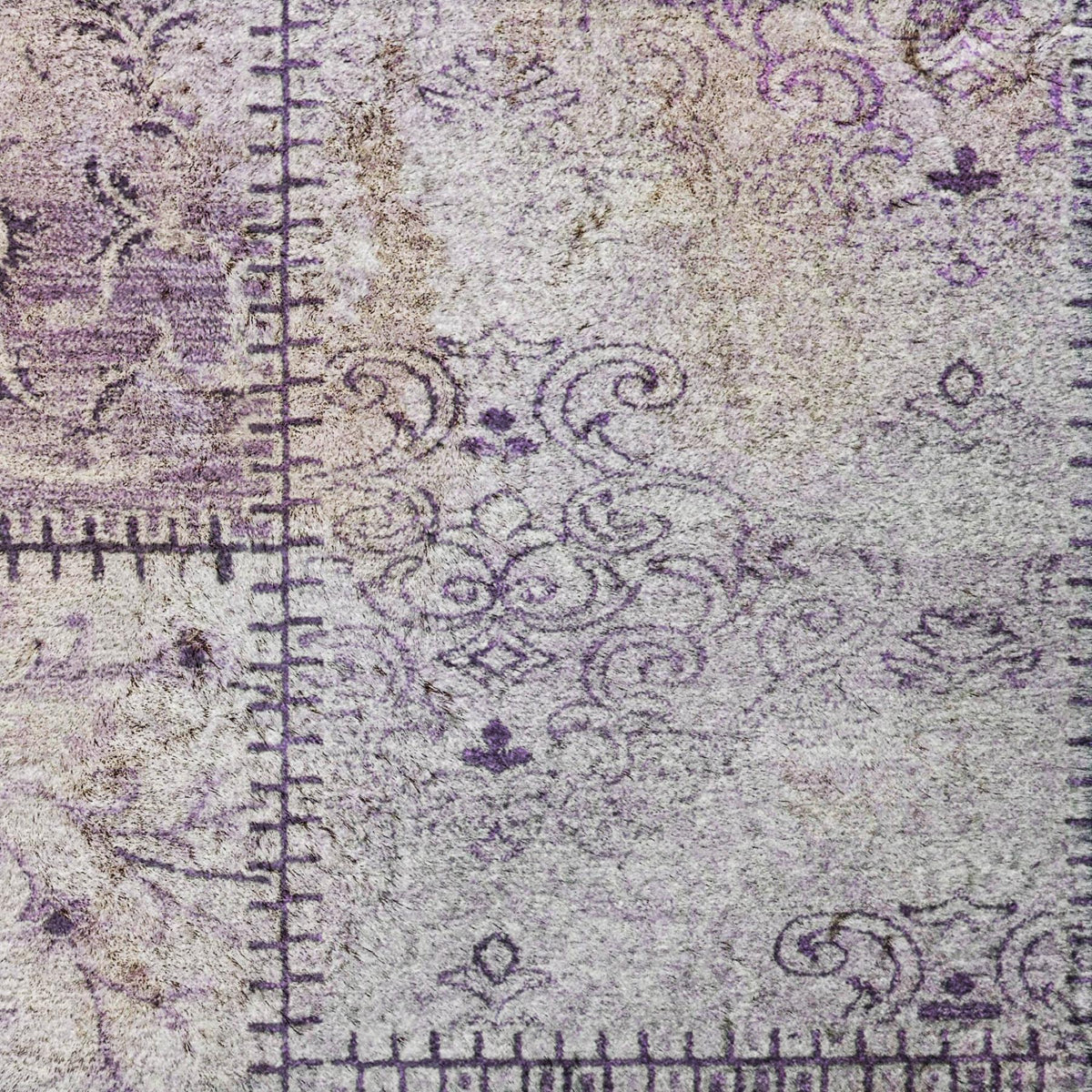 9' X 12' Purple And Lilac Floral Shag Washable Area Rug With UV Protection - HomeRoots - Flyclothing LLC