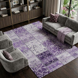 10' X 14' Purple And Lilac Floral Shag Washable Area Rug With UV Protection - HomeRoots - Flyclothing LLC