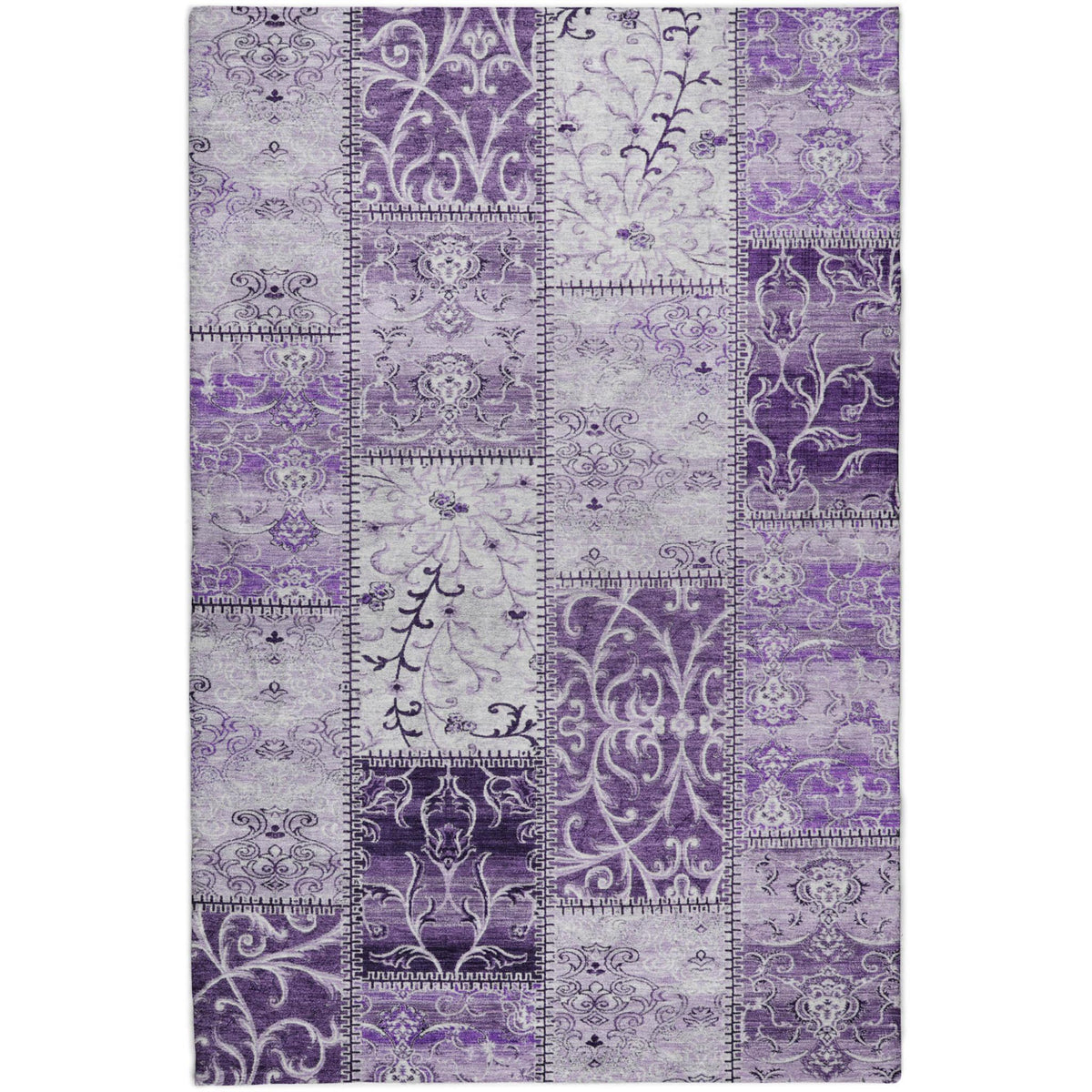 10' X 14' Purple And Lilac Floral Shag Washable Area Rug With UV Protection - HomeRoots - Flyclothing LLC