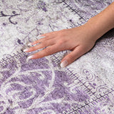 10' X 14' Purple And Lilac Floral Shag Washable Area Rug With UV Protection - HomeRoots - Flyclothing LLC
