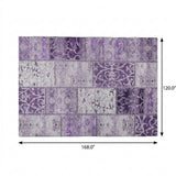 10' X 14' Purple And Lilac Floral Shag Washable Area Rug With UV Protection - HomeRoots - Flyclothing LLC