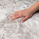 3' X 5' Taupe And Beige Floral Shag Washable Area Rug With UV Protection - HomeRoots - Flyclothing LLC