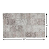 3' X 5' Taupe And Beige Floral Shag Washable Area Rug With UV Protection - HomeRoots - Flyclothing LLC
