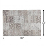 5' X 8' Taupe And Beige Floral Shag Washable Area Rug With UV Protection - HomeRoots - Flyclothing LLC