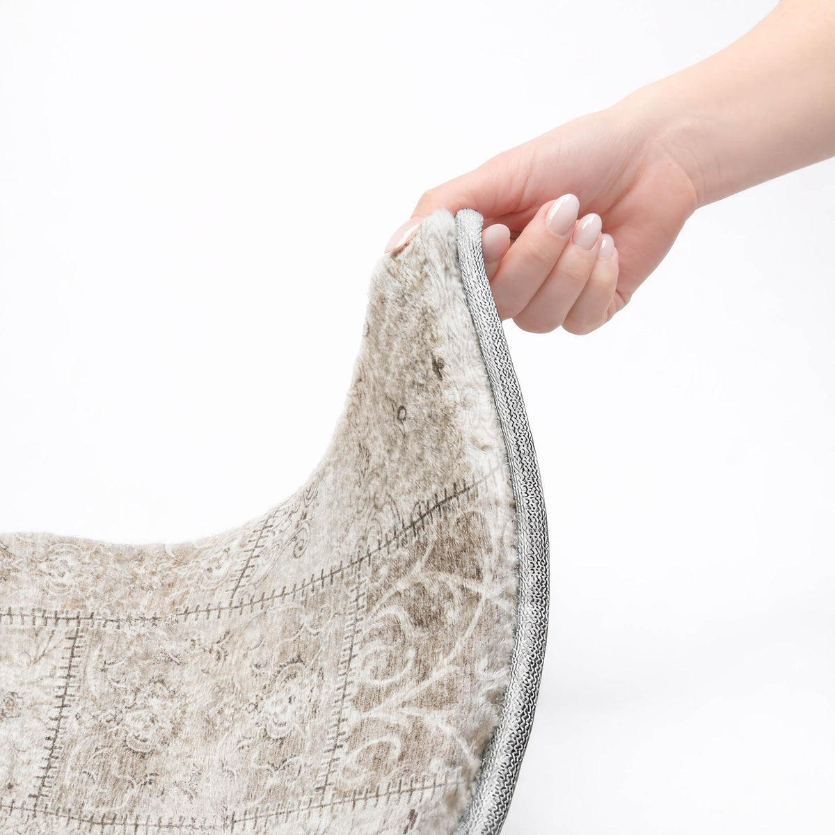 8' X 10' Taupe And Beige Floral Shag Washable Area Rug With UV Protection - HomeRoots - Flyclothing LLC
