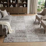 10' X 14' Taupe And Beige Floral Shag Washable Area Rug With UV Protection - HomeRoots - Flyclothing LLC