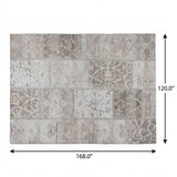 10' X 14' Taupe And Beige Floral Shag Washable Area Rug With UV Protection - HomeRoots - Flyclothing LLC