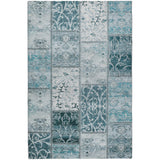 5' X 8' Teal And Ivory Floral Shag Washable Area Rug With UV Protection - HomeRoots - Flyclothing LLC