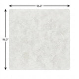 8' Teal And Ivory Floral Shag Washable Round Rug With UV Protection - HomeRoots - Flyclothing LLC