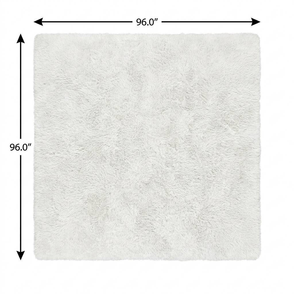8' Teal And Ivory Floral Shag Washable Round Rug With UV Protection - HomeRoots - Flyclothing LLC
