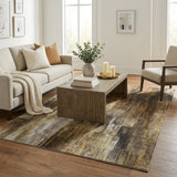 5' X 8' Chocolate And Brown Abstract Shag Washable Area Rug With UV Protection - HomeRoots - Flyclothing LLC