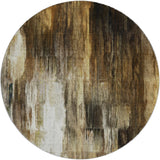 8' Chocolate And Brown Abstract Shag Washable Round Rug With UV Protection - HomeRoots - Flyclothing LLC