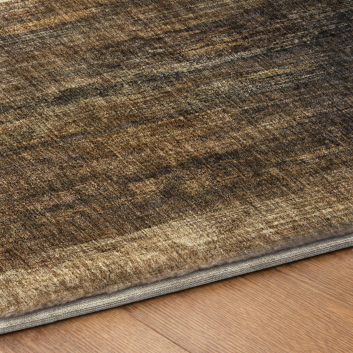 8' Chocolate And Brown Abstract Shag Washable Round Rug With UV Protection - HomeRoots - Flyclothing LLC