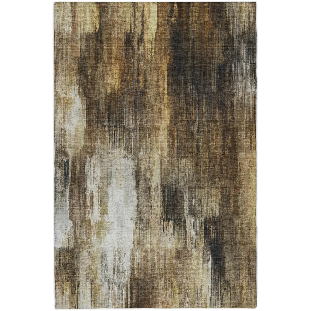 8' X 10' Chocolate And Brown Abstract Shag Washable Area Rug With UV Protection - HomeRoots - Flyclothing LLC