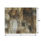 8' X 10' Chocolate And Brown Abstract Shag Washable Area Rug With UV Protection - HomeRoots - Flyclothing LLC
