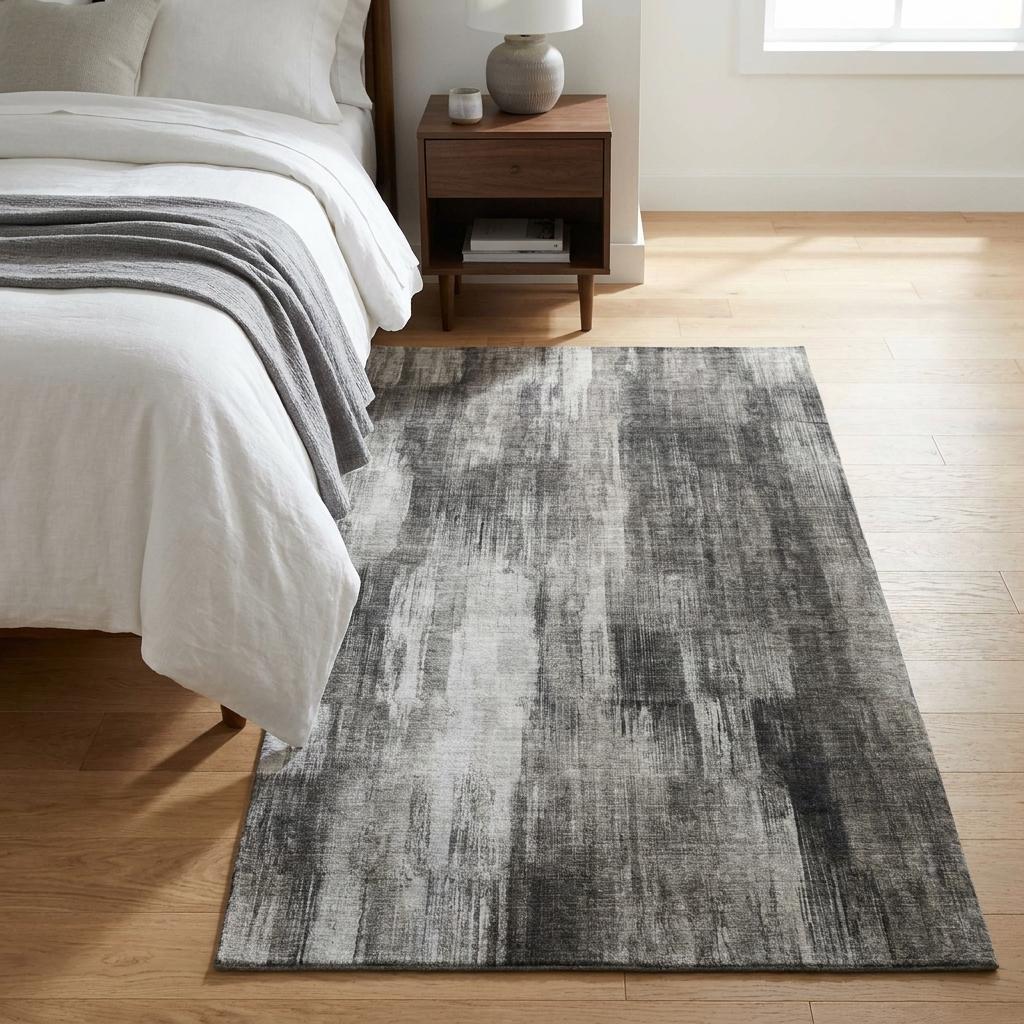 3' X 5' Gray And Black Abstract Shag Washable Area Rug With UV Protection - HomeRoots - Flyclothing LLC