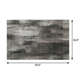 3' X 5' Gray And Black Abstract Shag Washable Area Rug With UV Protection - HomeRoots - Flyclothing LLC