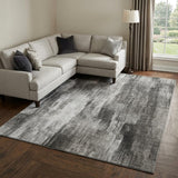 8' X 10' Gray And Black Abstract Shag Washable Area Rug With UV Protection - HomeRoots - Flyclothing LLC