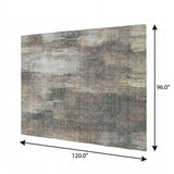 8' X 10' Taupe And Beige Abstract Shag Washable Area Rug With UV Protection - HomeRoots - Flyclothing LLC