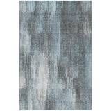 5' X 8' Teal And Ivory Abstract Shag Washable Area Rug With UV Protection - HomeRoots - Flyclothing LLC