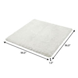 8' Teal And Ivory Abstract Shag Washable Round Rug With UV Protection - HomeRoots - Flyclothing LLC