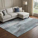 8' X 10' Teal And Ivory Abstract Shag Washable Area Rug With UV Protection - HomeRoots - Flyclothing LLC
