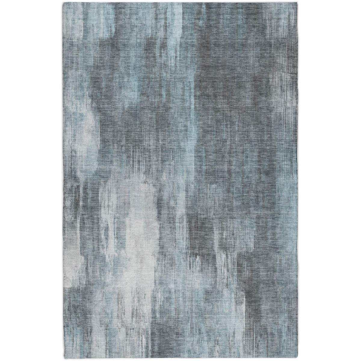 9' X 12' Teal And Ivory Abstract Shag Washable Area Rug With UV Protection - HomeRoots - Flyclothing LLC