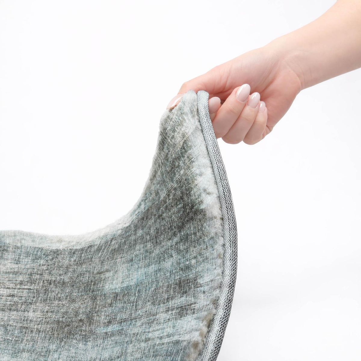 9' X 12' Teal And Ivory Abstract Shag Washable Area Rug With UV Protection - HomeRoots - Flyclothing LLC