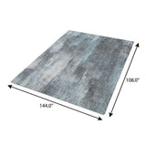 9' X 12' Teal And Ivory Abstract Shag Washable Area Rug With UV Protection - HomeRoots - Flyclothing LLC